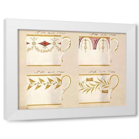 Quatre tasses du 1er choix, ca. 1800-1820 White Modern Wood Framed Art Print by Honore
