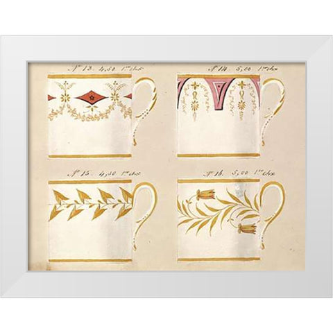 Quatre tasses du 1er choix, ca. 1800-1820 White Modern Wood Framed Art Print by Honore