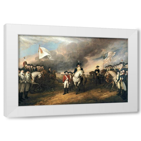 Surrender of Lord Cornwallis White Modern Wood Framed Art Print by Trumbull, John