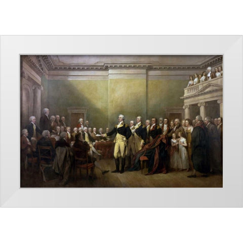 General George Washington Resigning his Commission White Modern Wood Framed Art Print by Trumbull, John