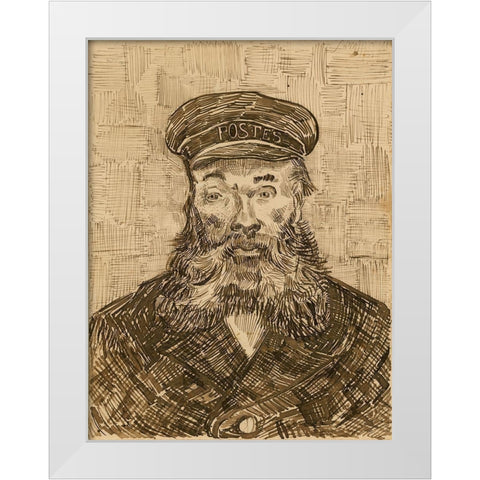 Portrait of Joseph-Ã‰tienne Roulin White Modern Wood Framed Art Print by Van Gogh, Vincent