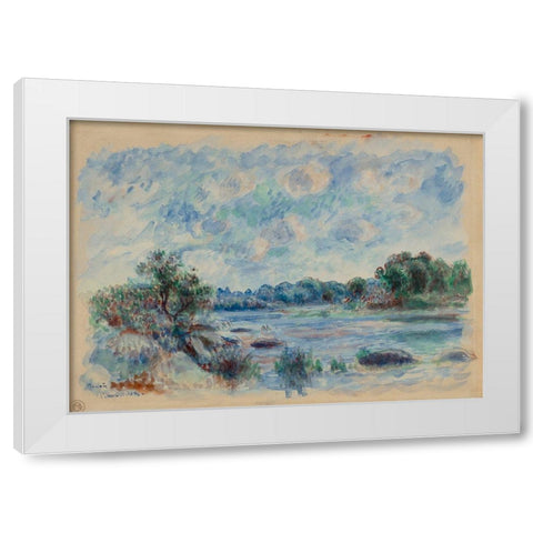 Landscape at Pont-Aven White Modern Wood Framed Art Print by Renoir, Pierre-Auguste