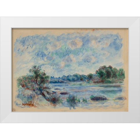 Landscape at Pont-Aven White Modern Wood Framed Art Print by Renoir, Pierre-Auguste