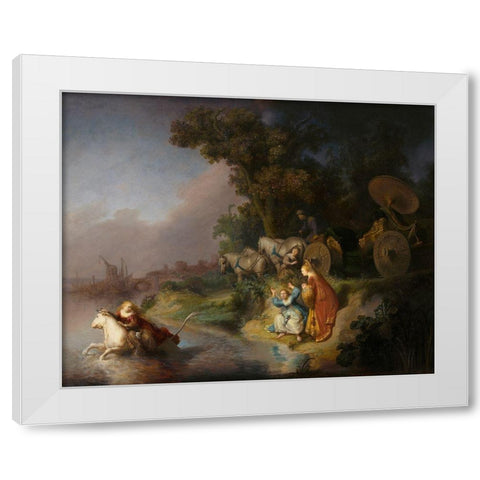The Abduction of Europa White Modern Wood Framed Art Print by Rembrandt Harmensz van Rijn, Workshop of