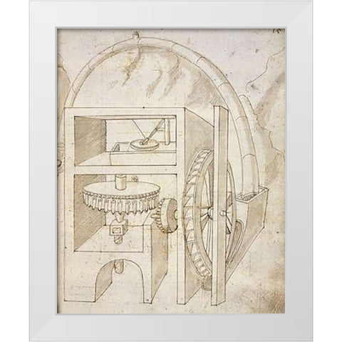Folio 15: mill White Modern Wood Framed Art Print by Martini, Francesco di