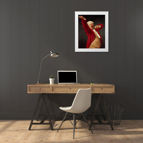 Self-Portrait, Yawning White Modern Wood Framed Art Print by Ducreux, Joseph