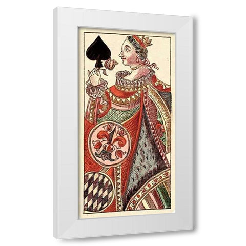 Queen of Spades (Bauern Hochzeit Deck) White Modern Wood Framed Art Print by Gobl, Andreas Benedictus