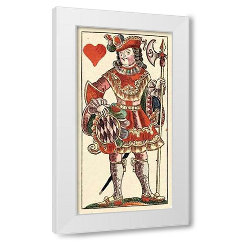 Knave of Hearts (Bauern Hochzeit Deck) White Modern Wood Framed Art Print by Gobl, Andreas Benedictus