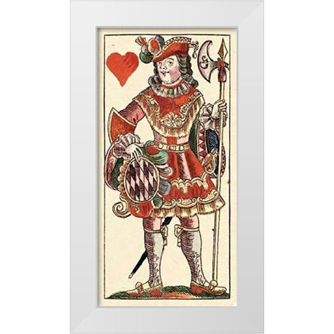 Knave of Hearts (Bauern Hochzeit Deck) White Modern Wood Framed Art Print by Gobl, Andreas Benedictus