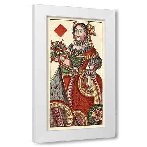 Queen of Diamonds (Bauern Hochzeit Deck) White Modern Wood Framed Art Print by Gobl, Andreas Benedictus
