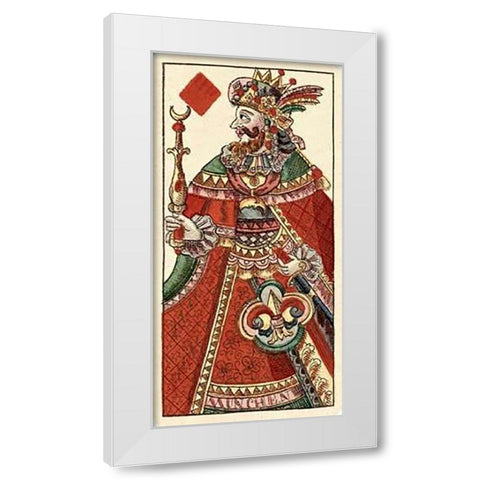 King of Diamonds (Bauern Hochzeit Deck) White Modern Wood Framed Art Print by Gobl, Andreas Benedictus