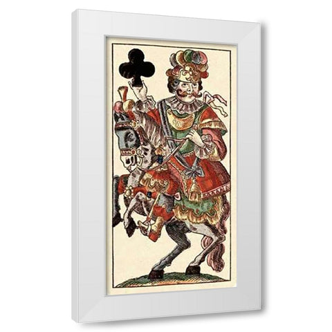 Knight of Clubs (Bauern Hochzeit Deck) White Modern Wood Framed Art Print by Gobl, Andreas Benedictus