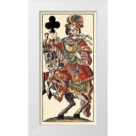 Knight of Clubs (Bauern Hochzeit Deck) White Modern Wood Framed Art Print by Gobl, Andreas Benedictus