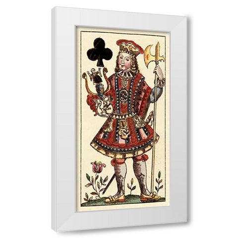 Knave of Clubs (Bauern Hochzeit Deck) White Modern Wood Framed Art Print by Gobl, Andreas Benedictus
