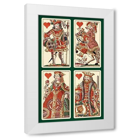 Hearts (Bauern Hochzeit Deck) White Modern Wood Framed Art Print by Gobl, Andreas Benedictus