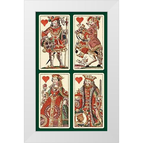 Hearts (Bauern Hochzeit Deck) White Modern Wood Framed Art Print by Gobl, Andreas Benedictus