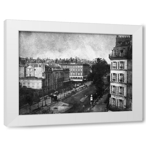 The Boulevards of Paris, May 1843 White Modern Wood Framed Art Print by Talbot, William