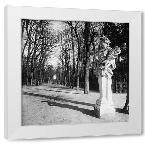 France, 1920 - The Park, Versailles White Modern Wood Framed Art Print by Atget, Eugene