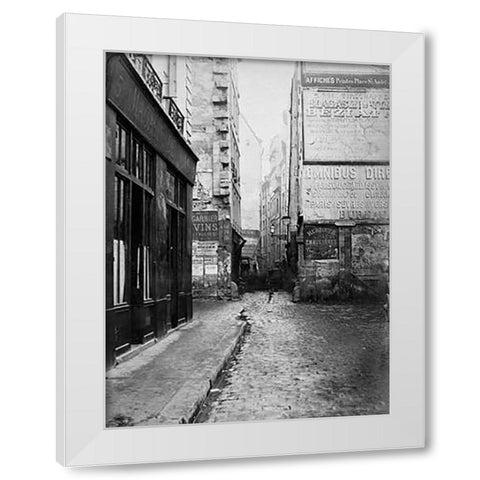 Paris, 1860-1870 - Rue Tirechappe White Modern Wood Framed Art Print by Marville, Charles