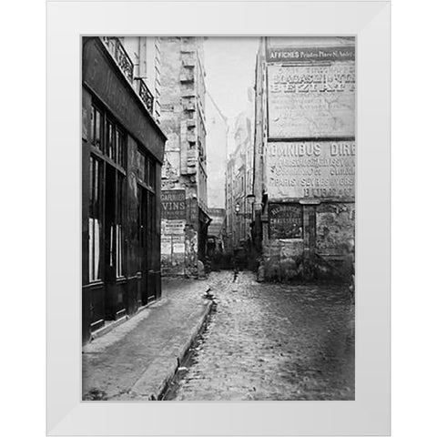 Paris, 1860-1870 - Rue Tirechappe White Modern Wood Framed Art Print by Marville, Charles