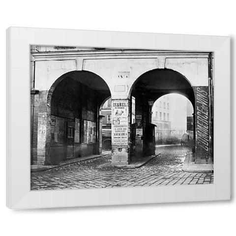 Paris, about 1865 - The Double Doorway, rue de la Ferronnerie White Modern Wood Framed Art Print by Marville, Charles