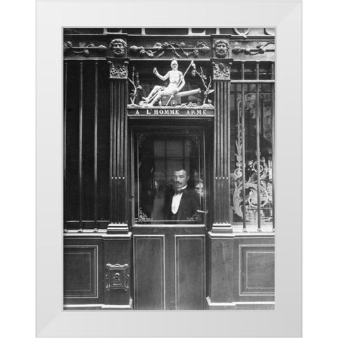 Paris, 1900 - Restaurant, rue des Blancs Manteaux White Modern Wood Framed Art Print by Atget, Eugene