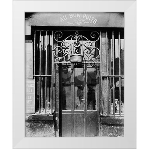 Paris, 1901 - Au bon puits, rue Michel Le Conte White Modern Wood Framed Art Print by Atget, Eugene