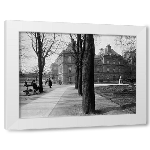 Paris, 1902-1903 - Luxembourg Gardens White Modern Wood Framed Art Print by Atget, Eugene