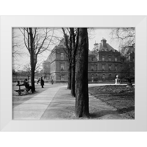 Paris, 1902-1903 - Luxembourg Gardens White Modern Wood Framed Art Print by Atget, Eugene