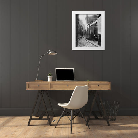 Paris, 1911 - Metalworkers Shop, passage de la Reunion White Modern Wood Framed Art Print by Atget, Eugene