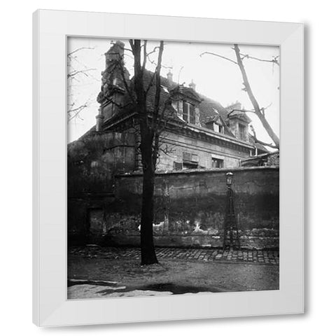 Paris, 1923 - Old Convent, avenue d lObservatoire White Modern Wood Framed Art Print by Atget, Eugene