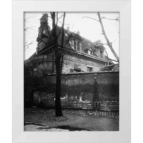 Paris, 1923 - Old Convent, avenue d lObservatoire White Modern Wood Framed Art Print by Atget, Eugene