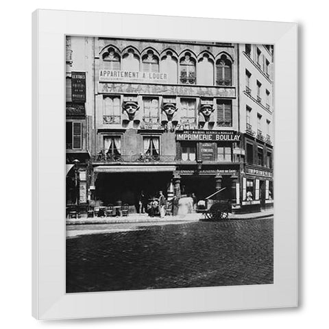 Paris, 1903 - House on the Place du Caire White Modern Wood Framed Art Print by Atget, Eugene