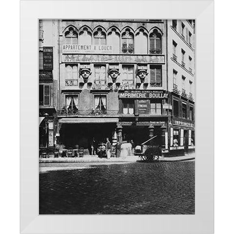 Paris, 1903 - House on the Place du Caire White Modern Wood Framed Art Print by Atget, Eugene