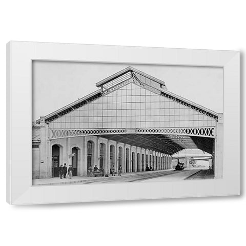 France, 1860-1863 - Nevers Station White Modern Wood Framed Art Print by Collard, Auguste Hippolyte