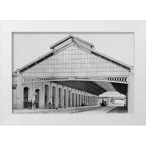 France, 1860-1863 - Nevers Station White Modern Wood Framed Art Print by Collard, Auguste Hippolyte