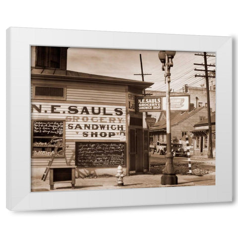 Street Scene, New Orleans, Louisiana, 1935 White Modern Wood Framed Art Print by Evans, Walker