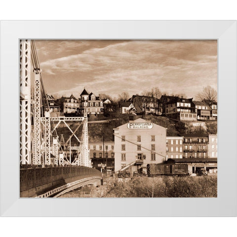 Part of Phillipsburg, New Jersey, 1935 White Modern Wood Framed Art Print by Evans, Walker
