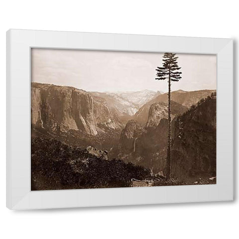 Yosemite Valley from the Best General View, 1866 White Modern Wood Framed Art Print by Watkins, Carleton