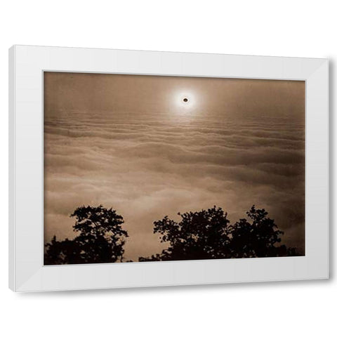 Solar Eclipse from Santa Lucia Range, California, January 1, 1889 White Modern Wood Framed Art Print by Watkins, Carleton