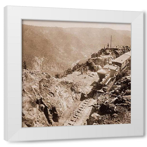 American River, California, from Green Bluffs, 1866-1869 White Modern Wood Framed Art Print by Hart, Alfred A.