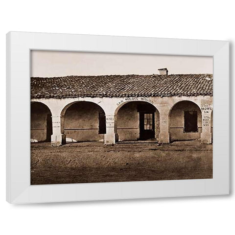 San Miguel Mission, San Miguel, California, 1876-1880 White Modern Wood Framed Art Print by Watkins, Carleton