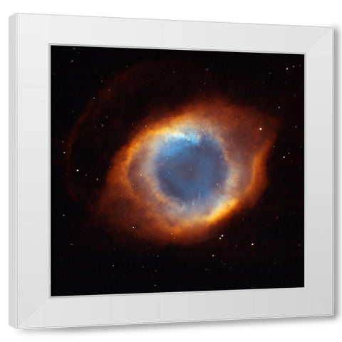 Helix Nebula - a Gaseous Envelope Expelled By a Dying Star White Modern Wood Framed Art Print by NASA