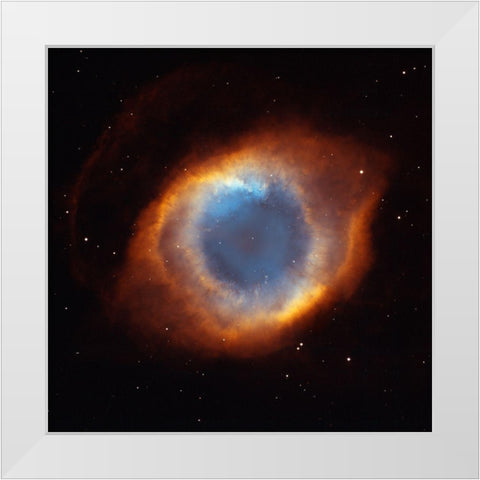 Helix Nebula - a Gaseous Envelope Expelled By a Dying Star White Modern Wood Framed Art Print by NASA