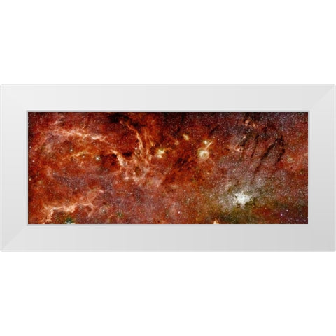HST-Spitzer Composite of Galactic Center White Modern Wood Framed Art Print by NASA