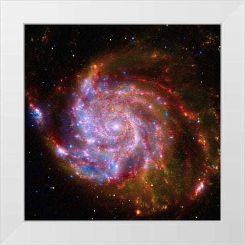 Spitzer-Hubble-Chandra Composite of M101 White Modern Wood Framed Art Print by NASA