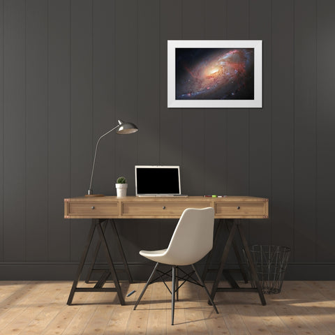 Galaxy M106 White Modern Wood Framed Art Print by NASA