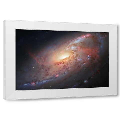 Galaxy M106 White Modern Wood Framed Art Print by NASA