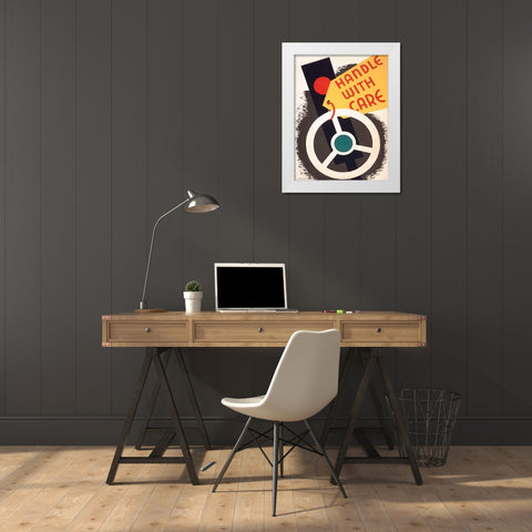Handle with care White Modern Wood Framed Art Print by WPA