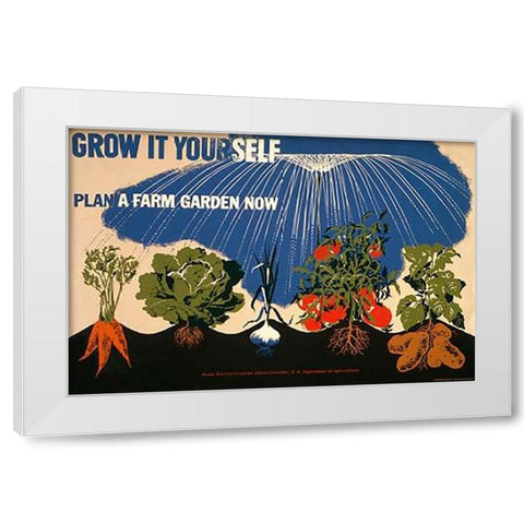 Grow it yourself - Plan a farm garden now White Modern Wood Framed Art Print by Bayer, Herbert